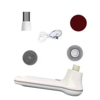 Многофункциональная беспроводная электрическая щетка для чистки кухни, бытовая вращающаяся щетка для домашнего офиса, пола, окна, туалета белый