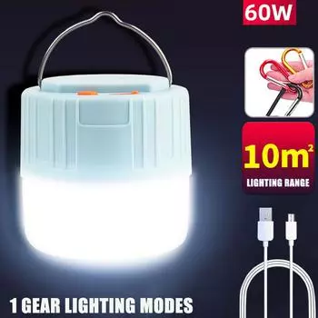 Многофункциональная беспроводная лампочка, светодиодная портативная подвесная лампа, крючок для уличного лагеря синий