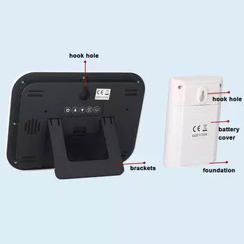 Многофункциональная беспроводная метеостанция для домашнего офиса, цветной цифровой дисплей, часы, 433 МГц, уличная и черный белый