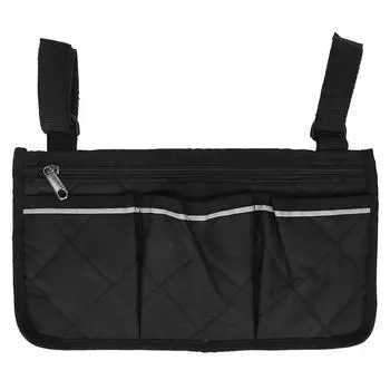 Многофункциональная боковая сумка для инвалидной коляски, подлокотник, подвесная сумка-органайзер, аксессуары для инвалидной коляски, черный чёрный
