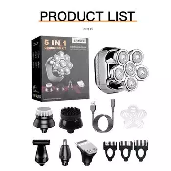 Многофункциональная бритва для лысой головы 5 в 1 Электробритвы для лысой головы