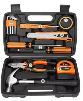 Многофункциональная бытовая ручная фурнитура, полный набор ящиков для инструментов, набор электрика, универсальная бытовая комбинированная электрическая дрель золотой