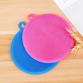Многофункциональная чистящая чаша, чистящая щетка, силиконовая тряпка для посуды, изоляционная прокладка синий