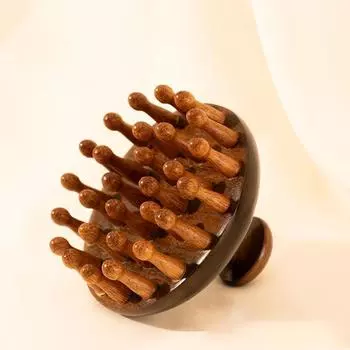 Многофункциональная деревянная массажная расческа, массажер для кожи головы и головы, натуральный сандаловый круговой зубной массажер для тела Гуаша A