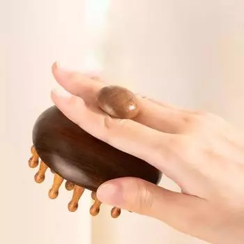 Многофункциональная деревянная массажная расческа, массажер для кожи головы и головы, натуральный сандаловый круговой зубной массажер для тела Гуаша