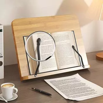 Многофункциональная деревянная подставка для книг, 8 регулируемых углов наклона, кронштейн для кулинарных книг, кабинет S