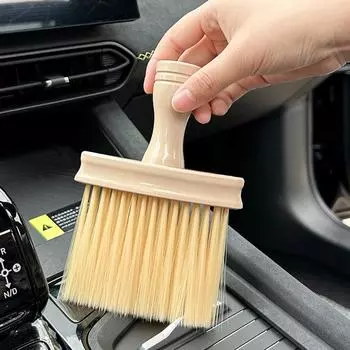 Многофункциональная деревянная щетка для чистки окон автомобиля, щетка для полировки окон автомобиля, бытовая щетка для чистки дверных зазоров и клавиатуры, средство для мытья автомобильных сидений жёлтый