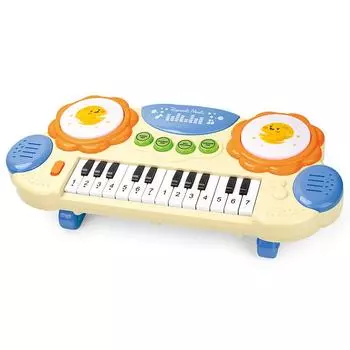 Многофункциональная детская электронная клавиатура и игрушка-барабан со светом и музыкой для раннего обучения