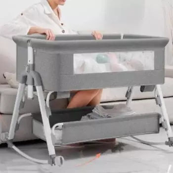 Многофункциональная детская кроватка со складной регулировкой высоты, переносные и передвижные качели у кровати, колыбель, спальная кровать розовый