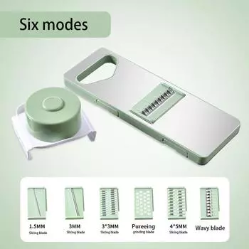 Многофункциональная домашняя овощерезка из нержавеющей стали 6 в 1 — идеально подходит для картофеля, чеснока, редиса и других овощей на кухне