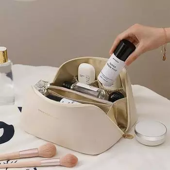 Многофункциональная дорожная косметичка, водонепроницаемая сумка для туалетных принадлежностей из искусственной кожи для хранения средств по уходу за кожей