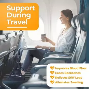 Многофункциональная дорожная педаль с регулируемым плечевым ремнем для большего комфорта, портативный офисный гамак для удобства путешествий чёрный