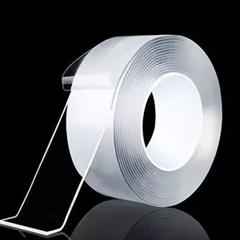 Многофункциональная двухсторонняя моющаяся нанолента - прозрачная, бесследная, высокоэластичная клейкая лента Width 2 cm, Length 1 m