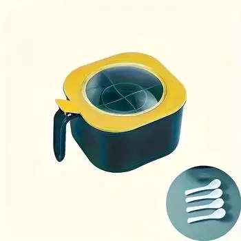 Многофункциональная емкость для специй, 6-секционный набор кухонных шейкеров для приправ с крышкой для хранения при домашней готовке жёлтый