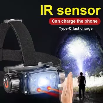 Многофункциональная фара Съемная фара Магнитный рабочий фонарь Мощный головной фонарь Регулируемый свет Перезаряжаемый налобный фонарик A- Head lamp