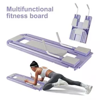 Многофункциональная фитнес-доска с эластичной лентой, наколенником, планкой для тренировок, удерживает 150 кг, складной тренажер для тела, скользящая доска, оборудование для тренировок в домашнем спортзале фиолетовый