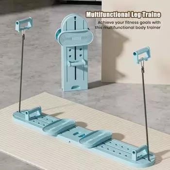 Многофункциональная фитнес-доска с резиновой ручкой для отжиманий, выдерживает 150 кг, складная скользящая педаль, многоцелевая ножка синий