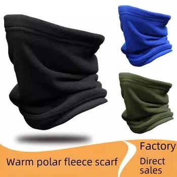 Многофункциональная флисовая утепленная манжета для шеи - ветрозащитная, морозостойкая маска для катания на лыжах и велосипеде на осень и зиму One Size