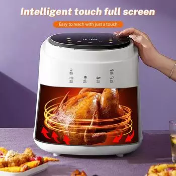 Многофункциональная фритюрница без масла 8 л 1400 Вт Интеллектуальная фритюрница с духовкой и циркуляцией горячего воздуха 360 градусов Плита с функцией Smart Touch AirFryer EU белый