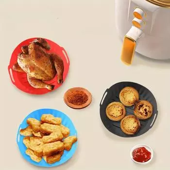 Многофункциональная фритюрница Силиконовая домашняя силиконовая фритюрница Аксессуары для фритюрницы Противень для выпечки Формы для хлеба Посуда для выпечки чёрный