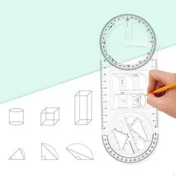 Многофункциональная геометрическая линейка, прозрачный шаблон для преподавания математики для офиса