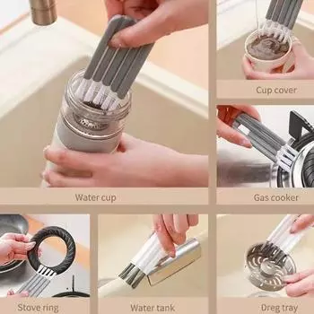 Многофункциональная гибкая щетка для чистки чашек, щетка для чистки сосок и бутылок, бытовая мягкая щетина, кухонный инструмент