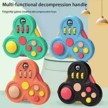 Многофункциональная игрушка для декомпрессии, креативная игрушка для снятия стресса с ручкой, игрушка на кончиках пальцев для женщин и мужчин оранжевый