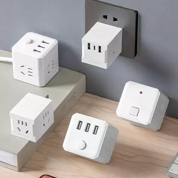 Многофункциональная интеллектуальная розетка Magic Cube с портами USB и Type-C 5th generation, without USB