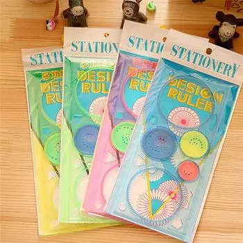 Многофункциональная интересная головоломка для рисования детей, пластиковая линейка для рисования