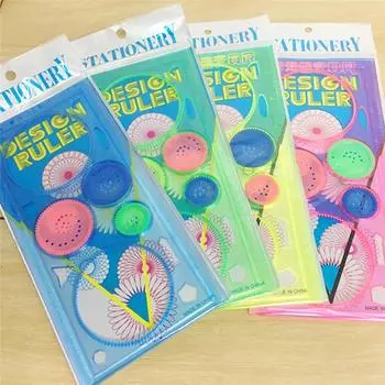 Многофункциональная интересная головоломка для рисования детей, пластиковая линейка для рисования