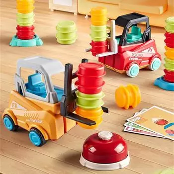 Многофункциональная инженерная машина Монтессори, игрушка для мальчика, ручной подъем, детская модель, сидящая на моделировании вилочного погрузчика Without Bell