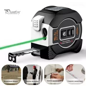 Многофункциональная измерительная линейка со светодиодным цифровым дисплеем, высокоточная перезаряжаемая цифровая рулетка, всемогущий инструмент чёрный