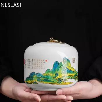 Многофункциональная канистра для кофе, кухонный органайзер для специй, емкость, керамика, контейнер для чая, домашний Улун Тегуаньинь, герметичный резервуар для хранения A 10.7x12.3cm