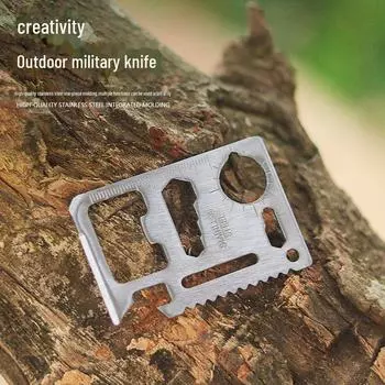 Многофункциональная карта инструментов для кемпинга на открытом воздухе 11 в 1: Швейцарский армейский нож и спасательный инструмент single tooth