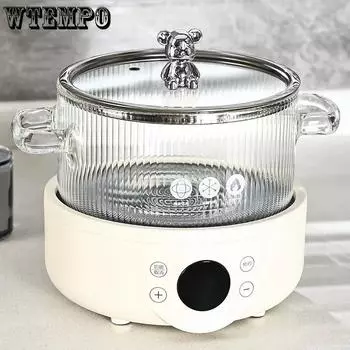 Многофункциональная кастрюля с двумя ушками, противоожоговое стекло, миска для лапши быстрого приготовления с крышкой, электрическая керамическая плита для домашнего здравоохранения, керамическая плита для приготовления супа белый