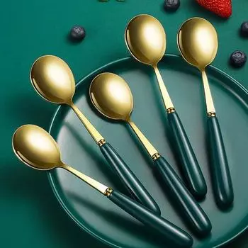 Многофункциональная кофейная креативная милая ложка-лопатка из нержавеющей стали, утолщенная ретро школьные подарки, милый мультяшный домашний десерт, ложка для торта, ювелирные изделия Silver/Square Head