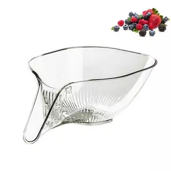 Многофункциональная корзина для чистки — миска для чистки фруктов с ситечком, кухонная мойка, слив для сбора пищевых продуктов, ополаскиватель для фруктов, овощей One Size серый