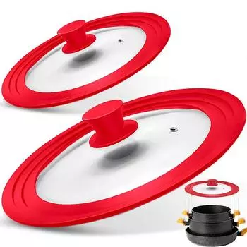 Многофункциональная крышка для кастрюли из закаленного стекла, силиконовый ободок, ненагревающаяся ручка, можно мыть в посудомоечной машине, чехол для сковороды, рождественский подарок