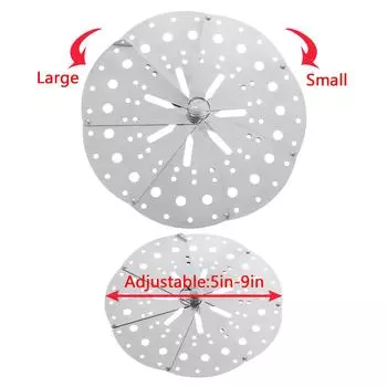 Многофункциональная крышка, предотвращающая переполнение, внутренняя крышка корзины для пароварки, регулируемая крышка из нержавеющей стали серебряный