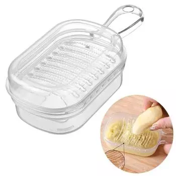 Многофункциональная кухонная чесночная мельница с контейнером для имбиря, измельчитель чеснока, кухонный инструмент для измельчения фруктов, корнеплодов и овощей прозрачный
