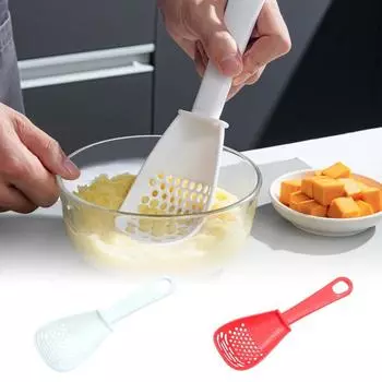 Многофункциональная кухонная ложка, кухонное сито, совок для резки чеснока, подвесное отверстие, пресс для картофеля и чеснока, инструмент для яиц, кухонный аксессуар