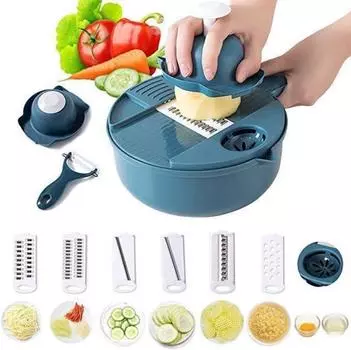 Многофункциональная кухонная машина для резки овощей, измельчитель картофеля, лука, сыра, круглый кухонный аксессуар небесно-голубой