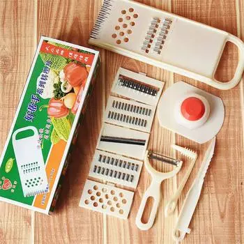 Многофункциональная кухонная овощерезка, терка для нарезки картофеля кубиками, измельчитель, артефакт, бытовая ручная защита, измельчитель овощей белый