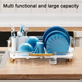 Многофункциональная кухонная полка для посуды, пластиковая кастрюля без бисфенола-А, тарелка, миска, держатель для слива, кастрюли, палочки для еды, полка для хранения ложек, органайзер для кухонных принадлежностей кофейный