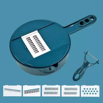 Многофункциональная кухонная ручная овощерезка бытовая шинковка картофеля резка редиса терка нож для очистки овощей набор для чистки #C1ED7# зелёный