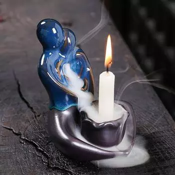 Многофункциональная курильница для благовоний с обратным потоком и подсвечник, курильница-водопад, подарок на День святого Валентина - без благовоний