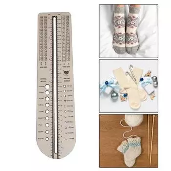 Многофункциональная линейка для носков, точная шкала, портативная деревянная высокая твердость, DIY Вязание, плетение крючком, измеритель размера