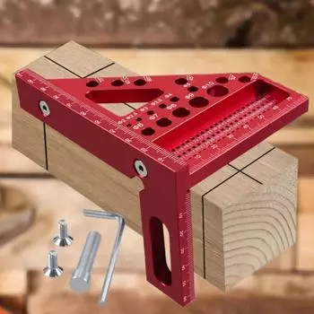 Многофункциональная линейка с прямым углом, линейка для разметки по дереву, линейка с прямым углом, треугольная линейка, инструмент для разметки по дереву из алюминиевого сплава 1pc