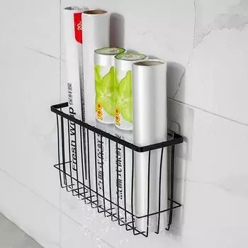 Многофункциональная магнитная полка для хранения на холодильнике, настенная корзина для дома, кухонная полка-органайзер без дырокола белый