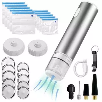 Многофункциональная машина для вакуумной упаковки пищевых продуктов, ручная машина для запечатывания винных пакетов в банки Mason серебряный